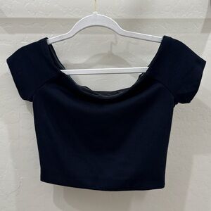 Alice + Olivia Black Crop Top